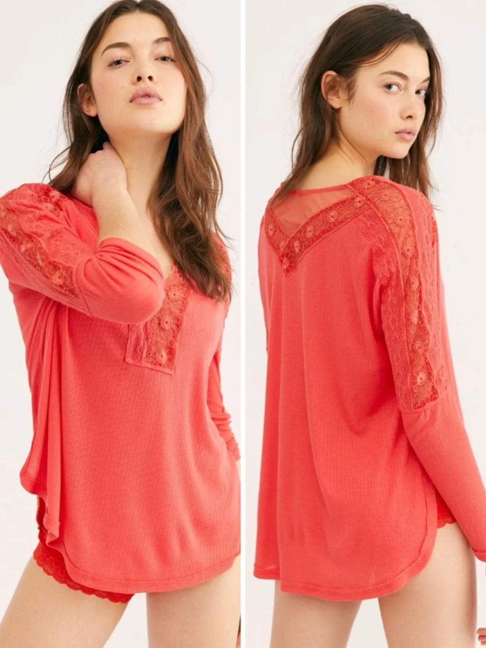 NEW Free People Lola Top Rose Crimson XS
